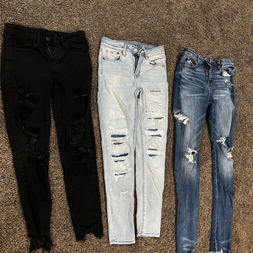 3 Pairs Of American Eagle Jeans